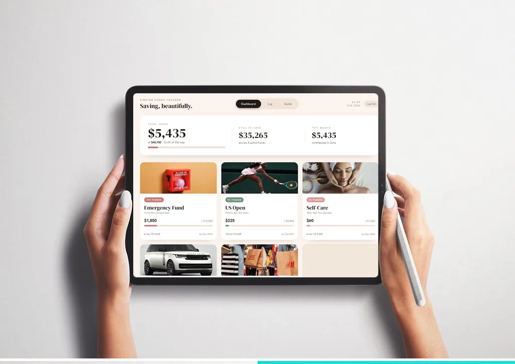 The Savings Tracker on an iPad